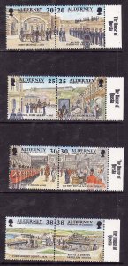 Alderney-Sc#134-41- id9-unused NH set-Military-Ships-Garrison Island-1999-