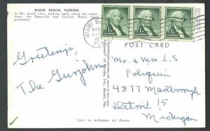 1959 Liberty Series #1054 1c Coil X 3 = 3c Post Card Rate