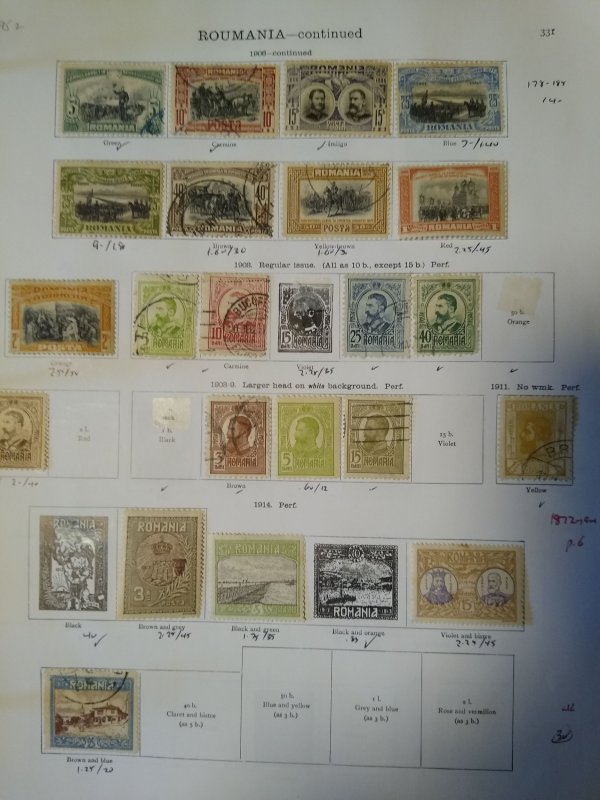 collection on pages Romania 1872-1914 CV $582