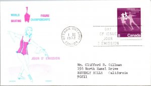 Canada 1972 FDC - World Skating Figure Championships - Ottawa, Ont - J4022