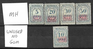 COLLECTION LOT OF # 795 ROMANIA # 3NJ3-7 1918 CV= $65