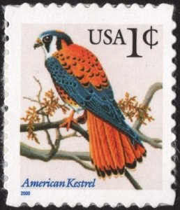 SC#3031A 1¢ American Kestrel Single (2000) SA