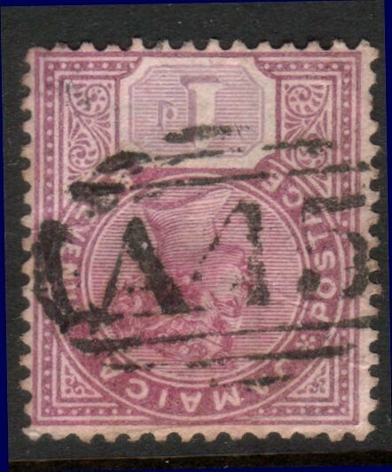 JAMAICA  QV 1d - A45 cancel of Grange Hill.................................12611