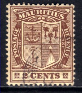 Mauritius 1910 KGV 2ct Brown used SG 182 ( D882 )