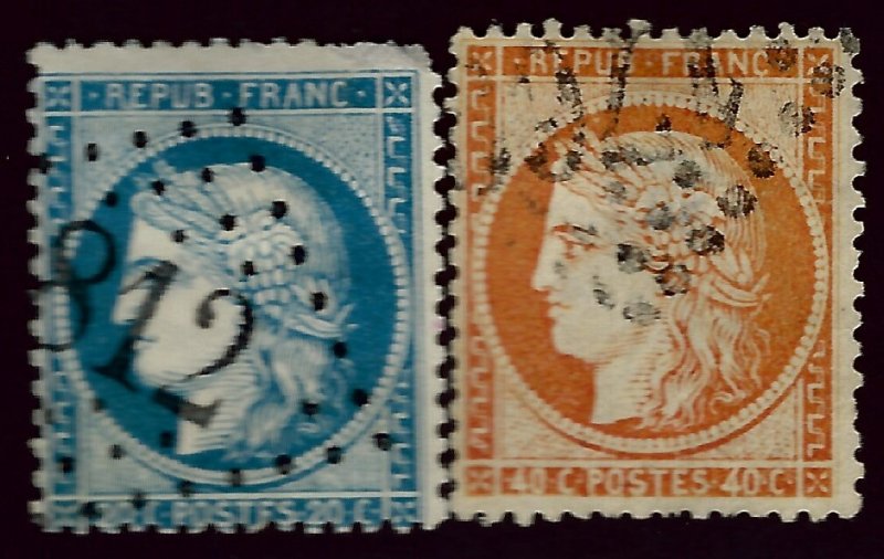 France SC#57 & #59 Used Fine hr...Worth a Close Look!