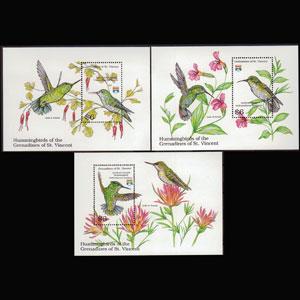 ST.V.G. 1992 - Scott# 909-11 S/S Hummingbirds NH