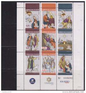 Baja O) 2013 ECUADOR, CHRISTMAS, MINI SHEET MNH