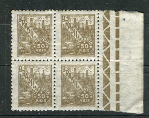 BRAZIL; 1941 early pictorial issue fine MINT MNH 50r. BLOCK of 4