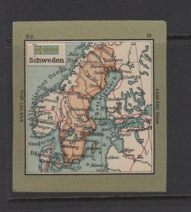 Germany Schaubek Map Vignette Stamp - Sweden - Series Europe #15 - NG