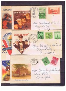 6 Postally used Minkus WWII Patriotic covers