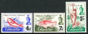 GIBRALTAR 1966 FISHING CHAMPIONSHIPS Set Scott 177-179 MNH