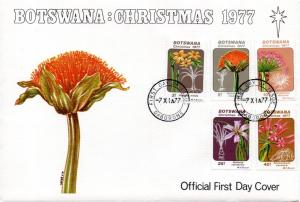 Botswana - 1977 Christmas Flowers FDC SG 406-410