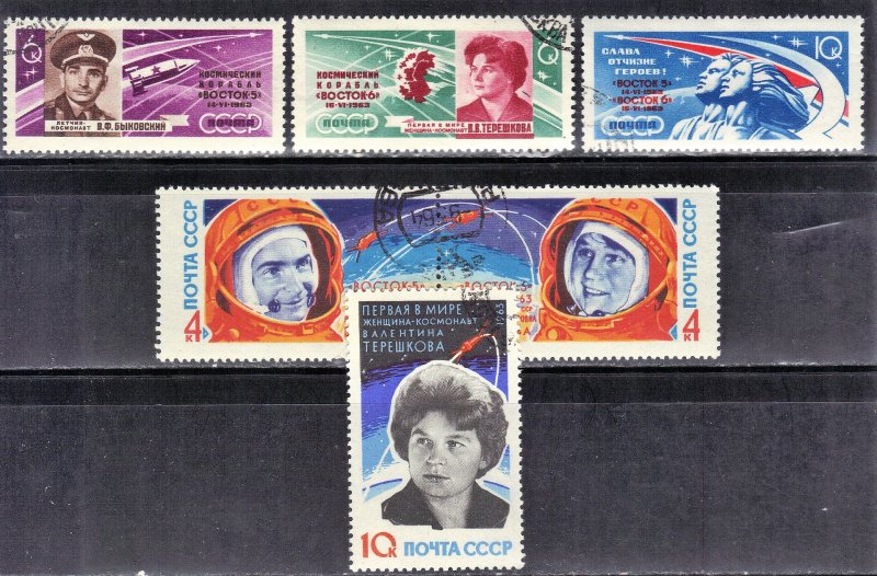 RUSSIA SC # 2748-53 **CTO**   1963  SPACE  SEE SCAN
