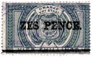 (I.B) Orange Free State Revenue : Duty Stamp 6d on 4/- OP