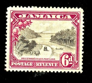 JAMAICA 108 MINT FVF OG SM PAPER HR Cat $38