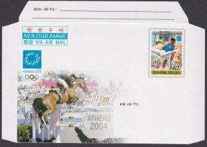 KOREA (Nth) Aerogramme 2004 Olympic Show Jumping / Gymnastics..............N342a