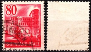 GERMANY / French Zone RHEINLAND-PFALZ 1948. 80(Pf) Architecture, Used