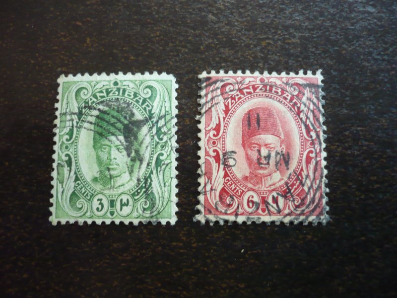 Stamps - Zanzibar - Scott# 100-101 - Used Part Set of 2 Stamps