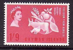 Cayman Is.-Sc#168- id7-unused LH Omnibus QEII set-Freedom from hunger-1963-