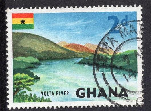 Ghana   #51   1959   used  2d.  Volta river