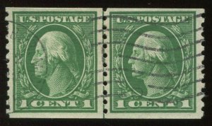 443 Washington USED Coil Line Pair of 2 Stamps with Crowe Cert BZ1662