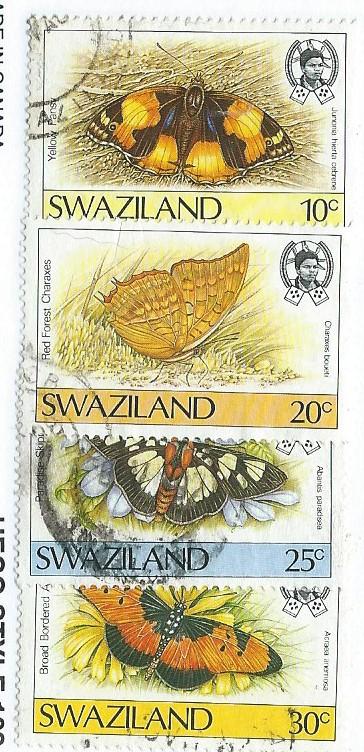 Swaziland #506,508-510 Butterflies    (U) CV$1.90
