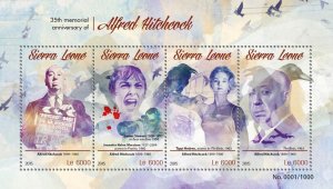 SIERRA LEONE - 2015 - Alfred Hitchcock - Perf 4v Sheet - Mint Never Hinged