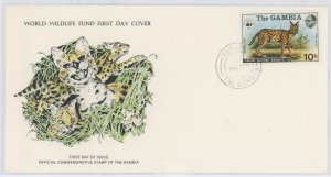 Gambia 341 1976 Serval Cat. Animals. Fauna. U/A World Wildlife Fund FDC.