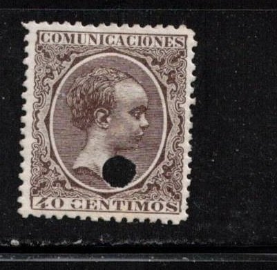 SPAIN Scott # 265 Used - Punch Cancel