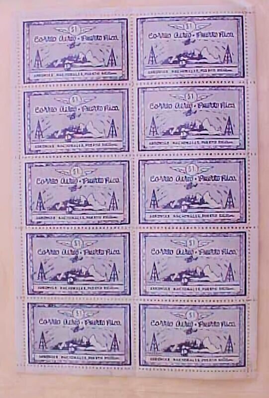 US PUERTO RICO LOCAL POST MINT  NEVER  HINGED  $1.00 SHEET OF 10