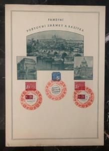1940 Prague Bohemia Moravia Germany Souvenir Sheet Cover Special Cancels