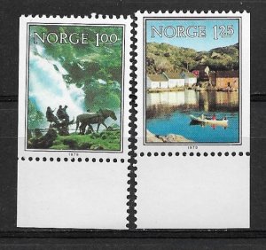 1979 Norway 646-7 Road to Briksdal Glacier &  Boat on SkJernoysund MNH