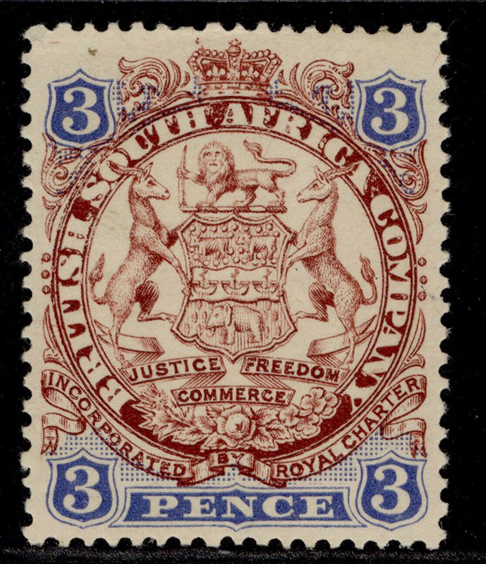 RHODESIA QV SG69, 3d brown-red & slate-blue, M MINT. Cat £11. 