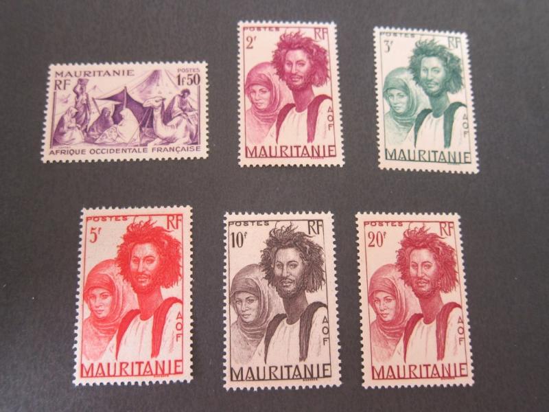 French Mauritania 1938 Sc 99,102.105-8 MH