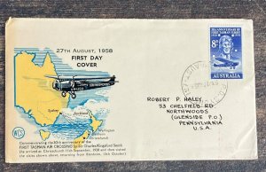 D)1958, AUSTRALIA, FIRST DAY COVER, ISSUE COMMEMORATING THE 30TH ANNIVERSA