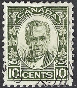 Canada #190 10¢ Georges Cartier (1931). Olive. Very fine centering. Used.