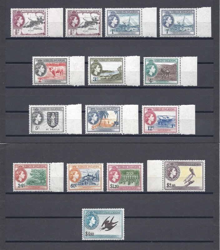 BRITISH VIRGIN ISLANDS 1956/62 SG 149/61 MNH Cat £123.25