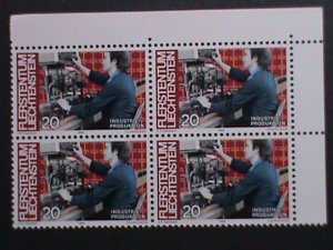 ​LIECHTENSTEIN-1984-SC# 789 INDUSTRIES & OCCUPATIONS MNH IMPRINT BLOCK-VF