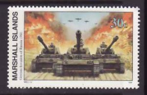 Marshall Islands-Sc#282- id8-unused NH 30c-Russia invaded-Tanks-WWII-1990-91-