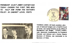 Carter appooints cabinet  12-3-76