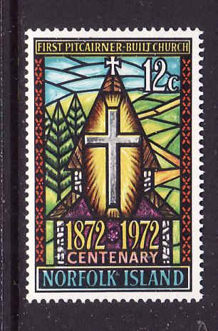 Norfolk Is.-Sc#151-Unused NH set-Church Centenary-Stained Glass-1972-