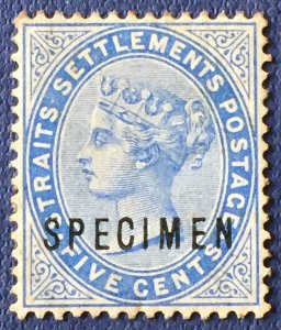 MALAYA 1883 SPECIMEN opt STRAITS SETTLEMENTS QV 5c SG#65s M5338