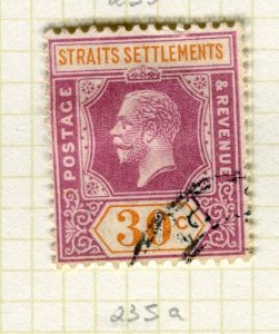 STRAITS SETTLEMENTS; 1921 early GV issue fine used Shade of 30c. value