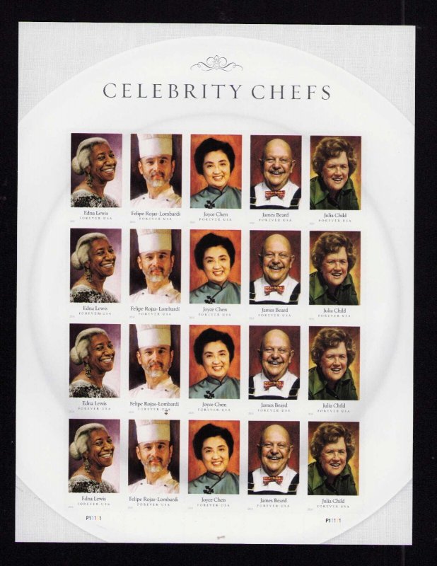 4922-4926 Celebrity Chefs Sheet of 20 Forever Stamps MNH 2014