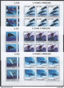 2003 S. Tome & Principe New Fauna Marine Life Dolphins !!! 6Set ** Kv089