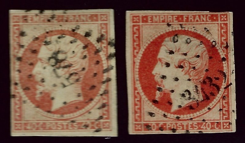 France SC#18 & 18a Used F-VF hr SCV$26.00...Worth a Close look!!