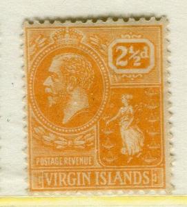 BRITISH VIRGIN ISLANDS; 1920s early GV issue fine Mint hinged 2.5d. value