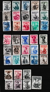 Austria # 520-556, Regional Costumes, Used (1 Mint), 1/2 Cat.