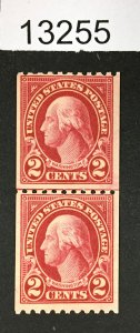 MOMEN: US STAMPS  # 605 MINT OG NH LINE PAIR LOT #13255