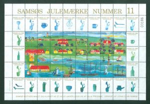 Denmark. 1989. Christmas Sheet Local Samso  # 11  Lions Club.Lighthouse,Sailship